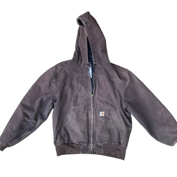 Carhartt Other - Vintage Carhartt full zip hooded jacket dark brown J244DKB men's large